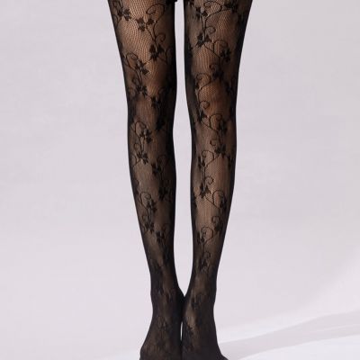 Floral Patterned Fishnet Tights